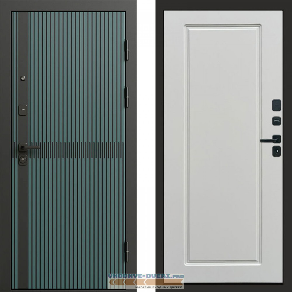 Входная дверь ГРАУНД Velutto Verde Бетон Гранд Белый Софт